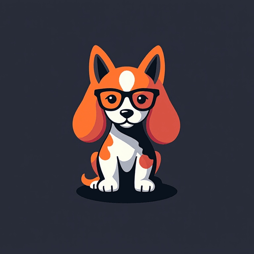 Professional logo design. dog logo with glasses
