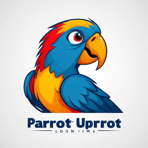 Professional logo design. parrot looking up right <lora:sdxlbase20:1>