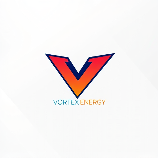 Professional logo design. Design a bold and energetic logo for "Vortex Energy," using sharp lines and vibrant colors.