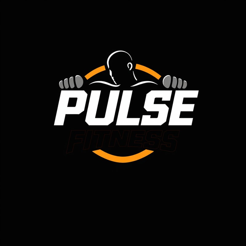 Design a modern and energetic logo for "Pulse Fitness," with bold typography and movement-inspired shapes to evoke strength and activity.