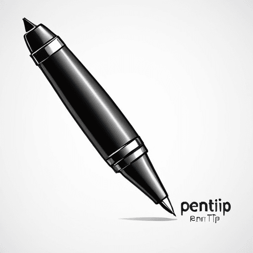 Professional logo design. logo for PenTip company. close up of pen tip for drawing. Add the words PenTip <lora:sdxlbase20:1>