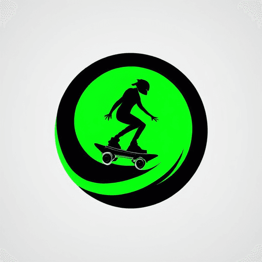 Professional logo design. hoverboard logo. cool. futuristic. black and green <lora:sdxlbase20:1>
