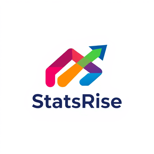 Professional logo design. concept logo of a arrow. colorful playful theme. with the text 'StatsRise' 