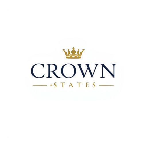 Professional logo design. Create a regal logo for "Crown Estates," with serif fonts and a crown icon for a touch of luxury.