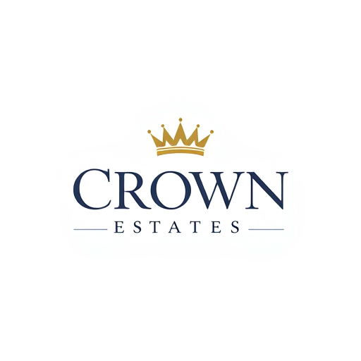 Professional logo design. Create a regal logo for "Crown Estates," with serif fonts and a crown icon for a touch of luxury.