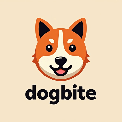 Professional logo design. dog food logo text 'dogbite'