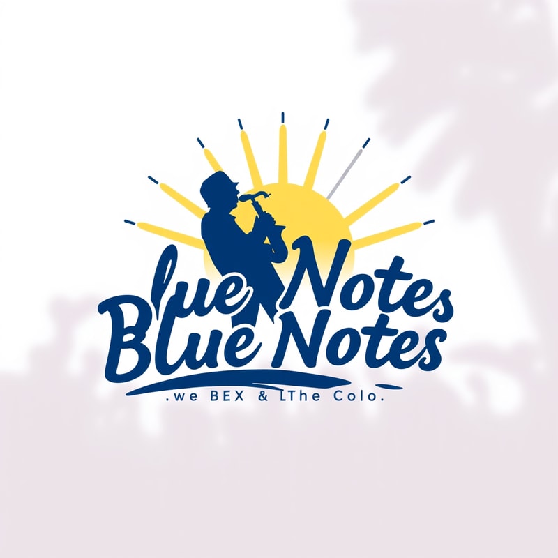 Professional logo design. Create a vibrant, dynamic logo for a summer jazz festival named “Blue Notes.”