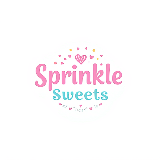 Professional logo design. Create a playful logo for "Sprinkle Sweets," with fun fonts and pastel colors.