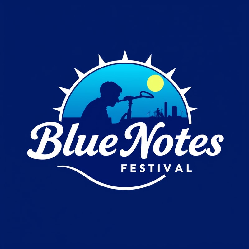 Professional logo design. Create a vibrant, dynamic logo for a summer jazz festival named “Blue Notes.”