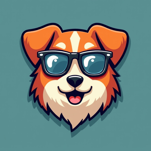 Professional logo design. dog logo with glasses