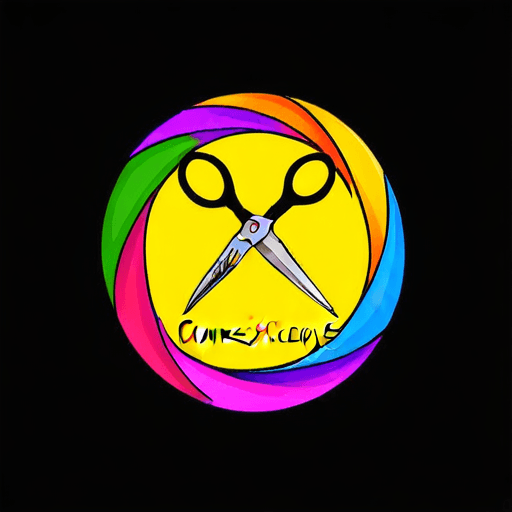 Professional logo design. conecpt of scissors and paper for crafts logo. colrful <lora:sdxlbase20:1>