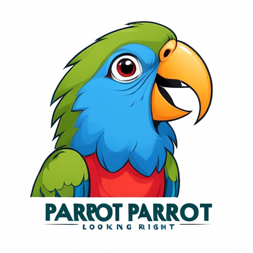 Professional logo design. parrot looking up right, close up , text PaRot <lora:sdxlbase20:1>