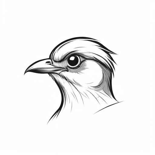 bird sketch looking straight