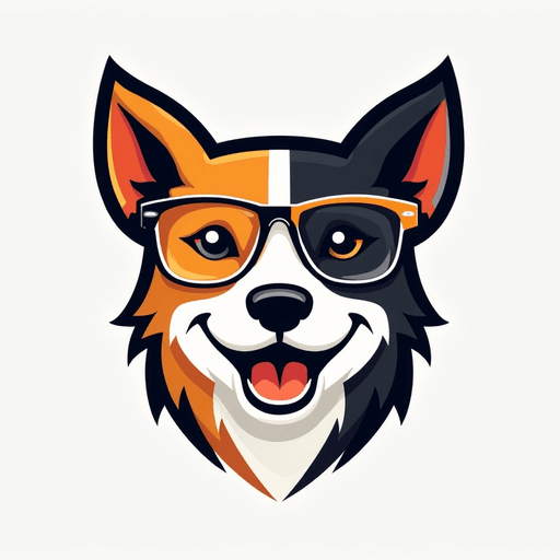 Professional logo design. dog logo with glasses