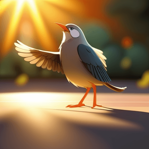  bird dancing in the sun 