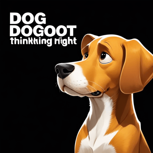 Professional logo design. dog thinking up right, close up , text DoGoot <lora:sdxlbase20:1>