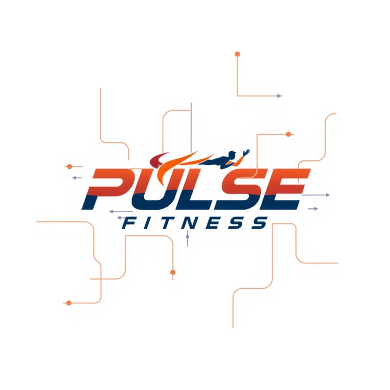 Design a modern and energetic logo for "Pulse Fitness," with bold typography and movement-inspired shapes to evoke strength and activity.