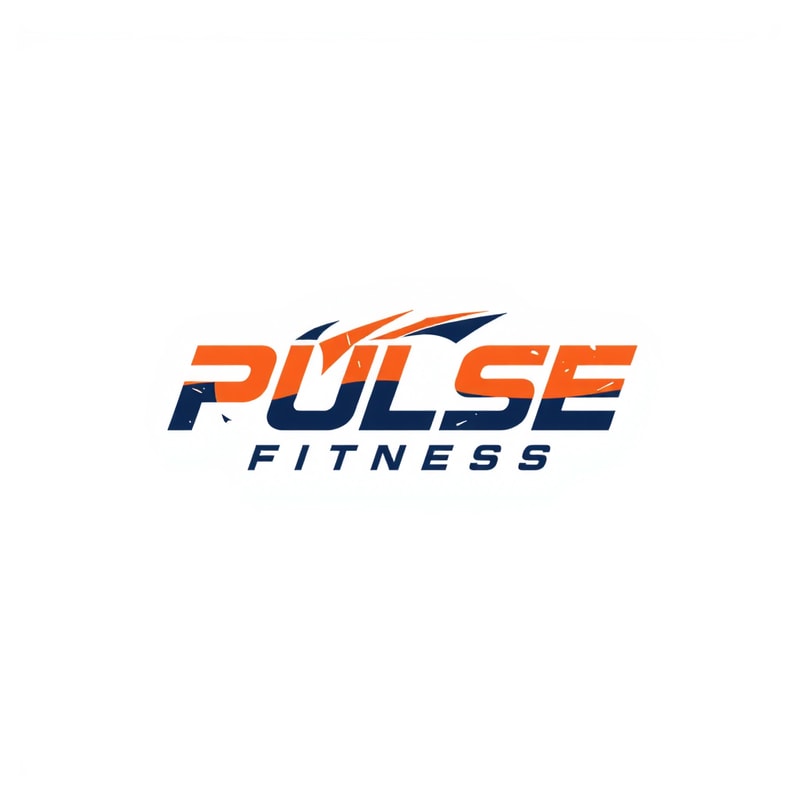 Design a modern and energetic logo for "Pulse Fitness," with bold typography and movement-inspired shapes to evoke strength and activity.