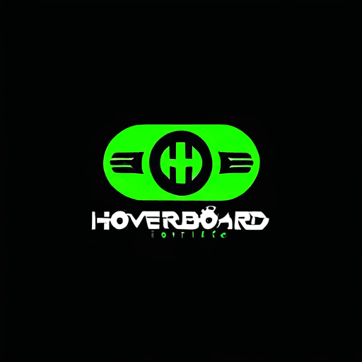 Professional logo design. hoverboard logo. cool. futuristic. black and green. skateboard element. add HOVER text <lora:sdxlbase20:1>