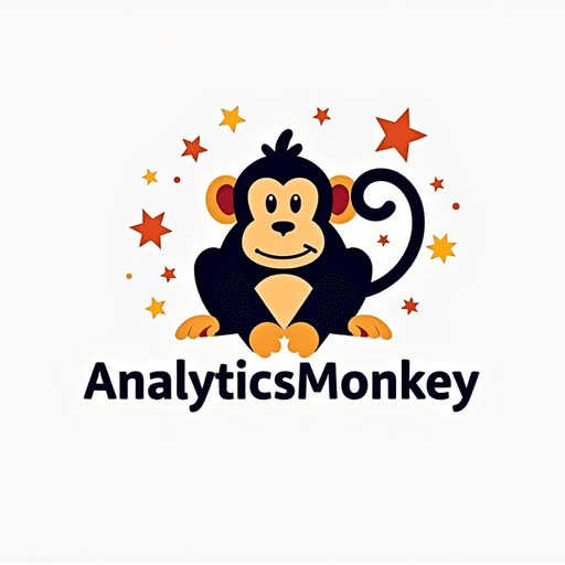 Professional logo design. concept logo of a moneky. colorful playful theme. with the text 'AnalyticsMonkey'