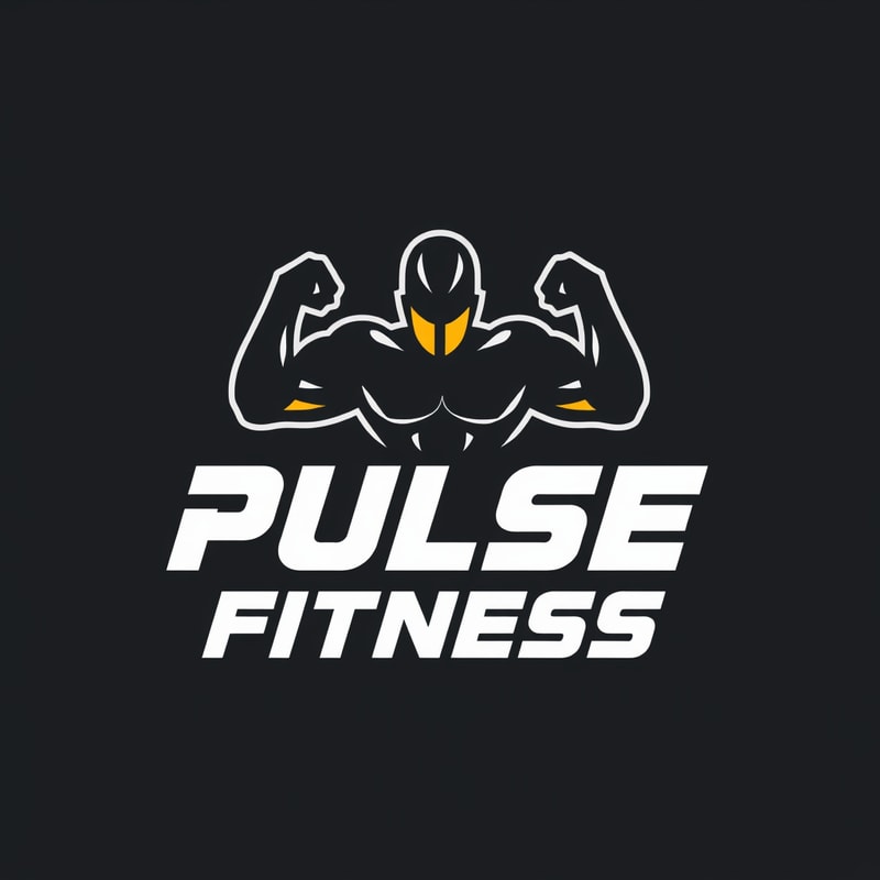 Design a modern and energetic logo for "Pulse Fitness," with bold typography and movement-inspired shapes to evoke strength and activity.