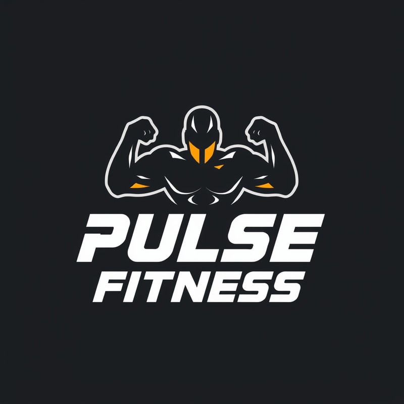 Design a modern and energetic logo for "Pulse Fitness," with bold typography and movement-inspired shapes to evoke strength and activity.
