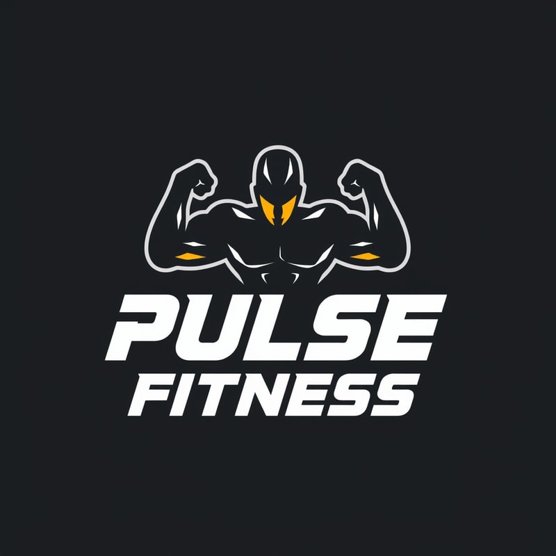 Design a modern and energetic logo for "Pulse Fitness," with bold typography and movement-inspired shapes to evoke strength and activity.