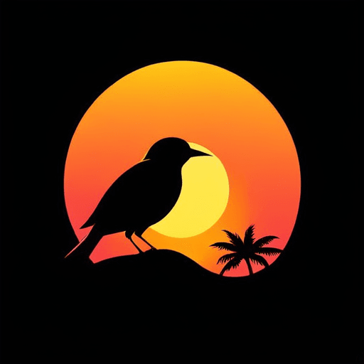 Professional logo design. bird with sunset <lora:sdxlbase20:1>