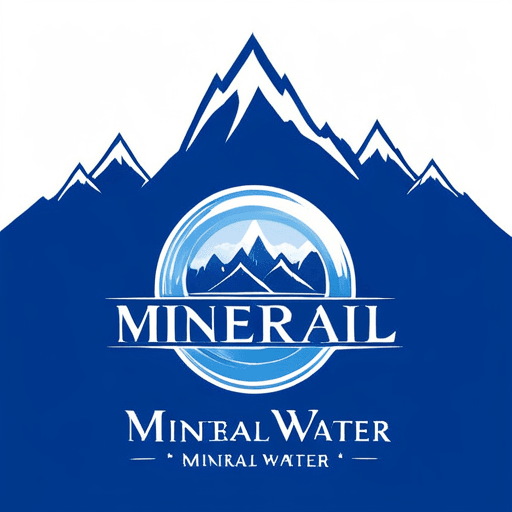 Professional logo design. logo of a mineral water company, with mountains in the background <lora:sdxlbase20:1>