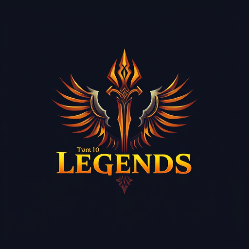 Professional logo design. legendary weapon with text 'Legends'