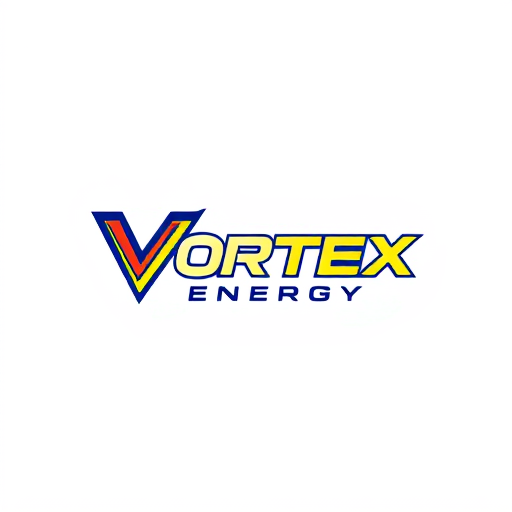 Professional logo design. Design a bold and energetic logo for "Vortex Energy," using sharp lines and vibrant colors.