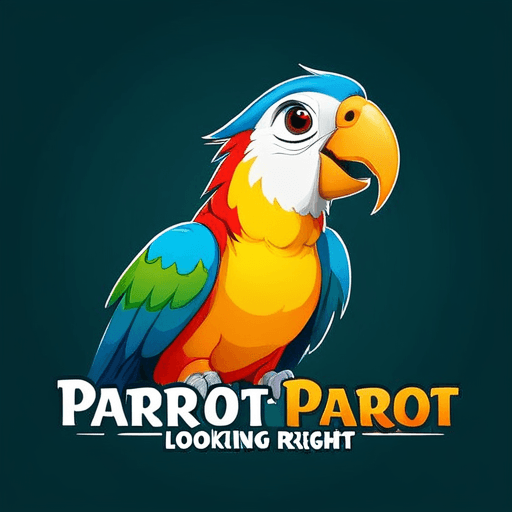Professional logo design. parrot looking up right, close up , text PaRot <lora:sdxlbase20:1>