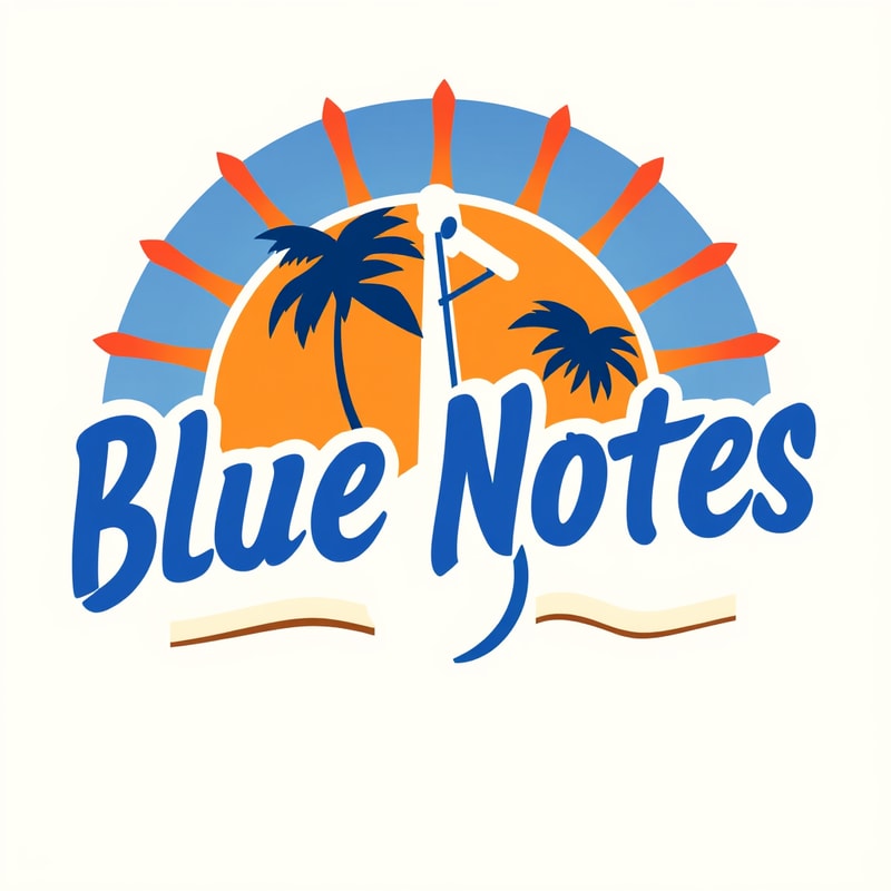 Professional logo design. Create a vibrant, dynamic logo for a summer jazz festival named “Blue Notes.”