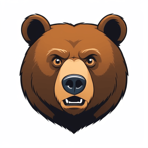 Professional logo design. bear looking right and up, close up <lora:sdxlbase20:1>