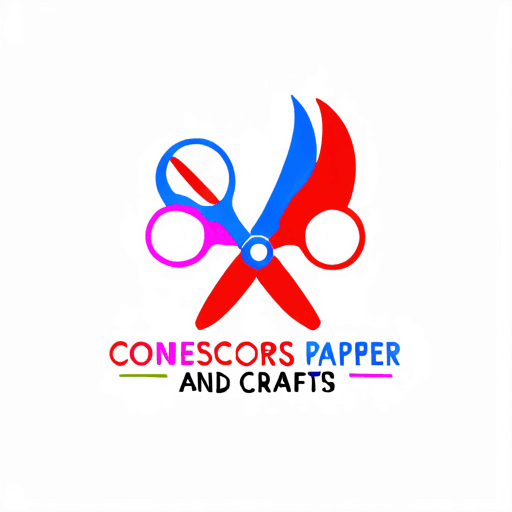 Professional logo design. conecpt of scissors and paper for crafts logo. colrful <lora:sdxlbase20:1>