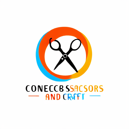 Professional logo design. conecpt of scissors and paper for crafts logo. colrful <lora:sdxlbase20:1>