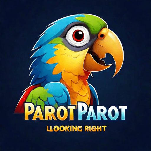Professional logo design. parrot looking up right, close up , text PaRot <lora:sdxlbase20:1>