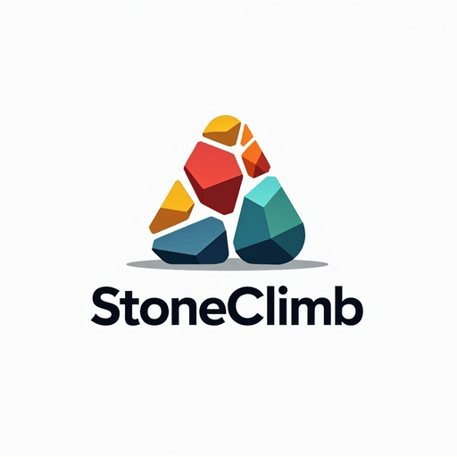 Professional logo design. concept logo of a stones. colorful playful theme. with the text 'StoneClimb'