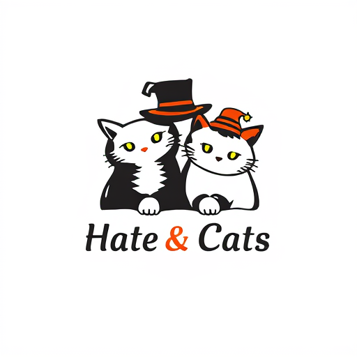 Professional logo design. Hats and cats, words 