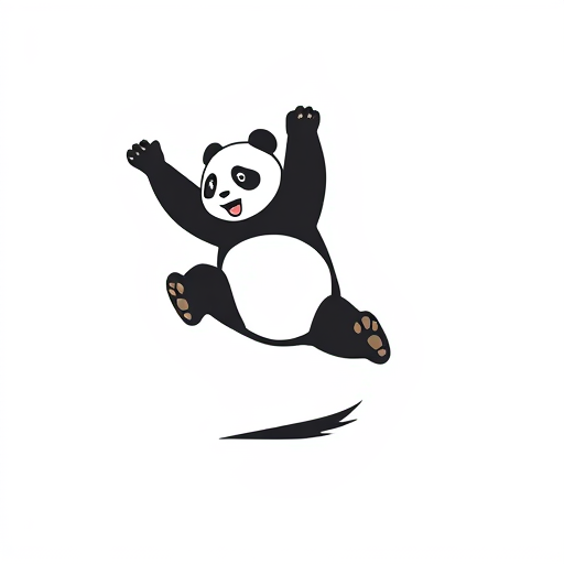 Professional logo design. panda jumping