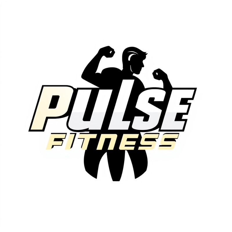 Design a modern and energetic logo for "Pulse Fitness," with bold typography and movement-inspired shapes to evoke strength and activity.