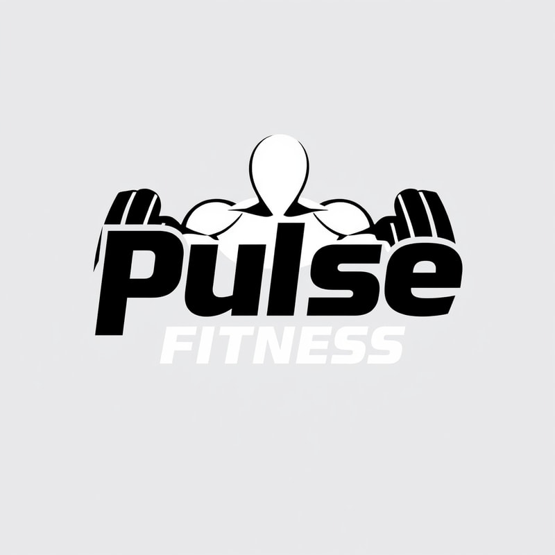 Design a modern and energetic logo for "Pulse Fitness," with bold typography and movement-inspired shapes to evoke strength and activity.