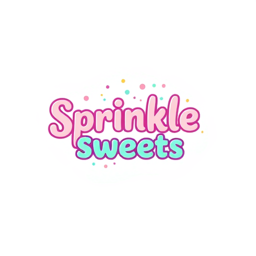 Professional logo design. Create a playful logo for "Sprinkle Sweets," with fun fonts and pastel colors.