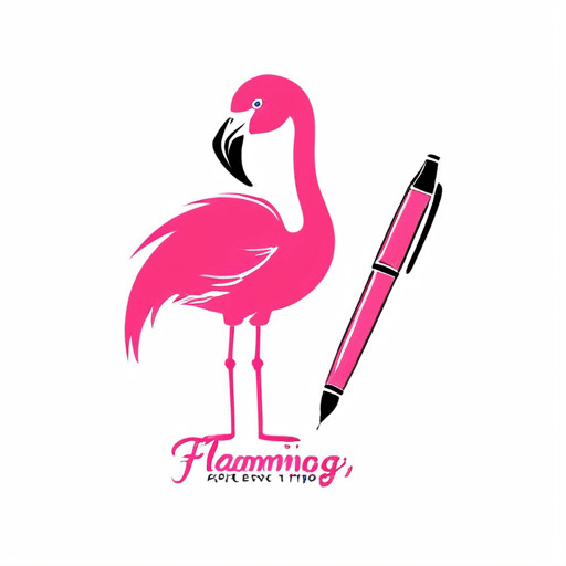 Professional logo design. pen and flamingo combined. add text FlamingoTip <lora:sdxlbase20:1>
