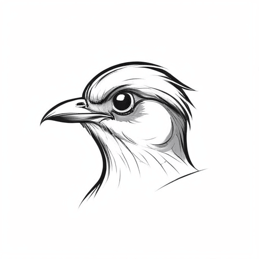 bird sketch looking straight