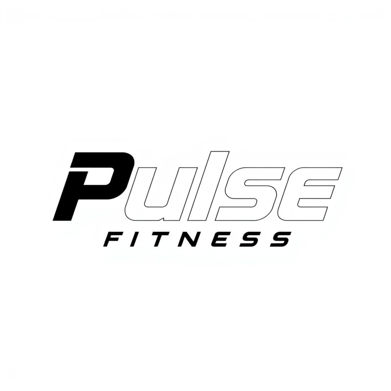 Design a modern and energetic logo for "Pulse Fitness," with bold typography and movement-inspired shapes to evoke strength and activity.