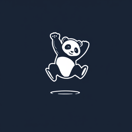 Professional logo design. panda jumping