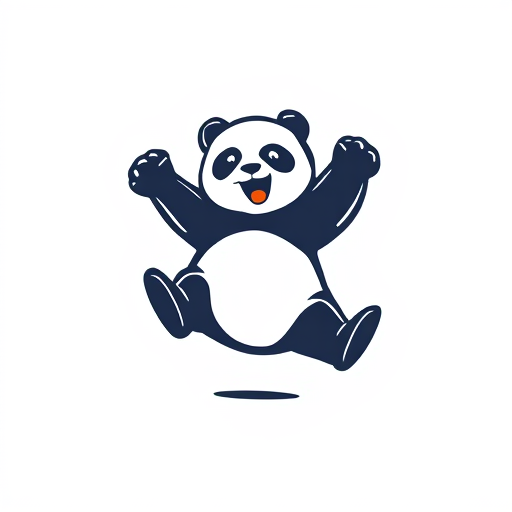 Professional logo design. panda jumping