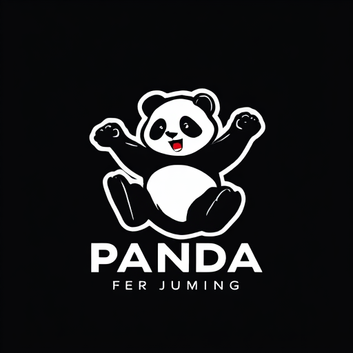 Professional logo design. panda jumping