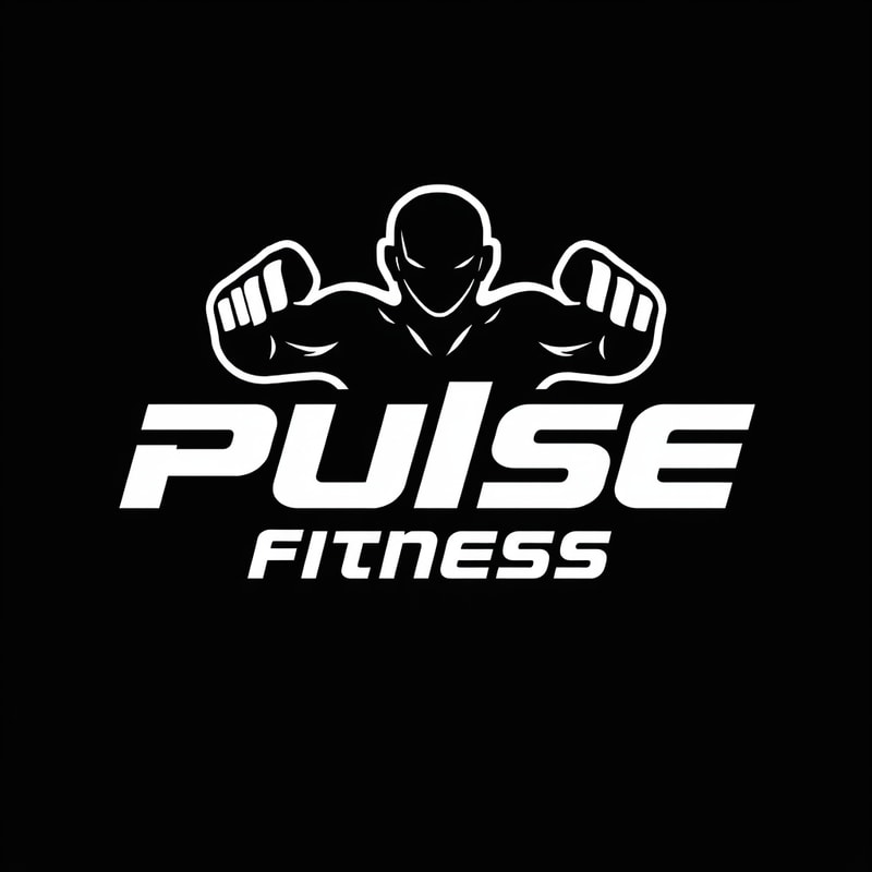 Design a modern and energetic logo for "Pulse Fitness," with bold typography and movement-inspired shapes to evoke strength and activity.